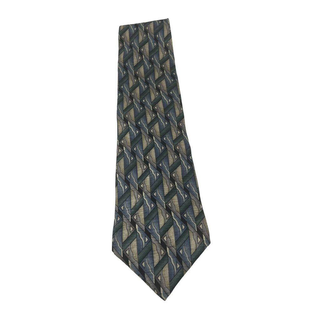 Stonehedge‎ Vodka Silk Men's Tie Cocktail Collection Blue Geometric Print